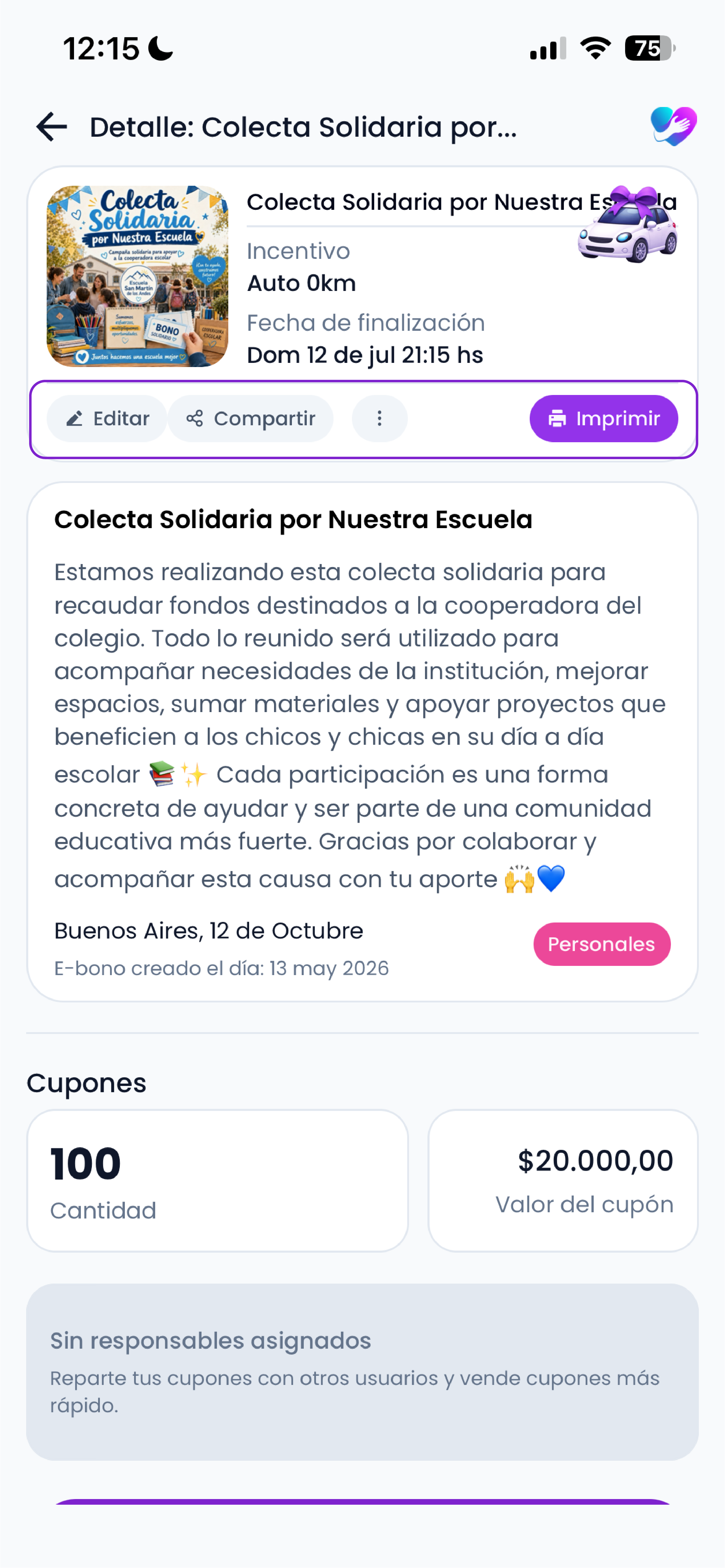 Admin E-bono pantalla