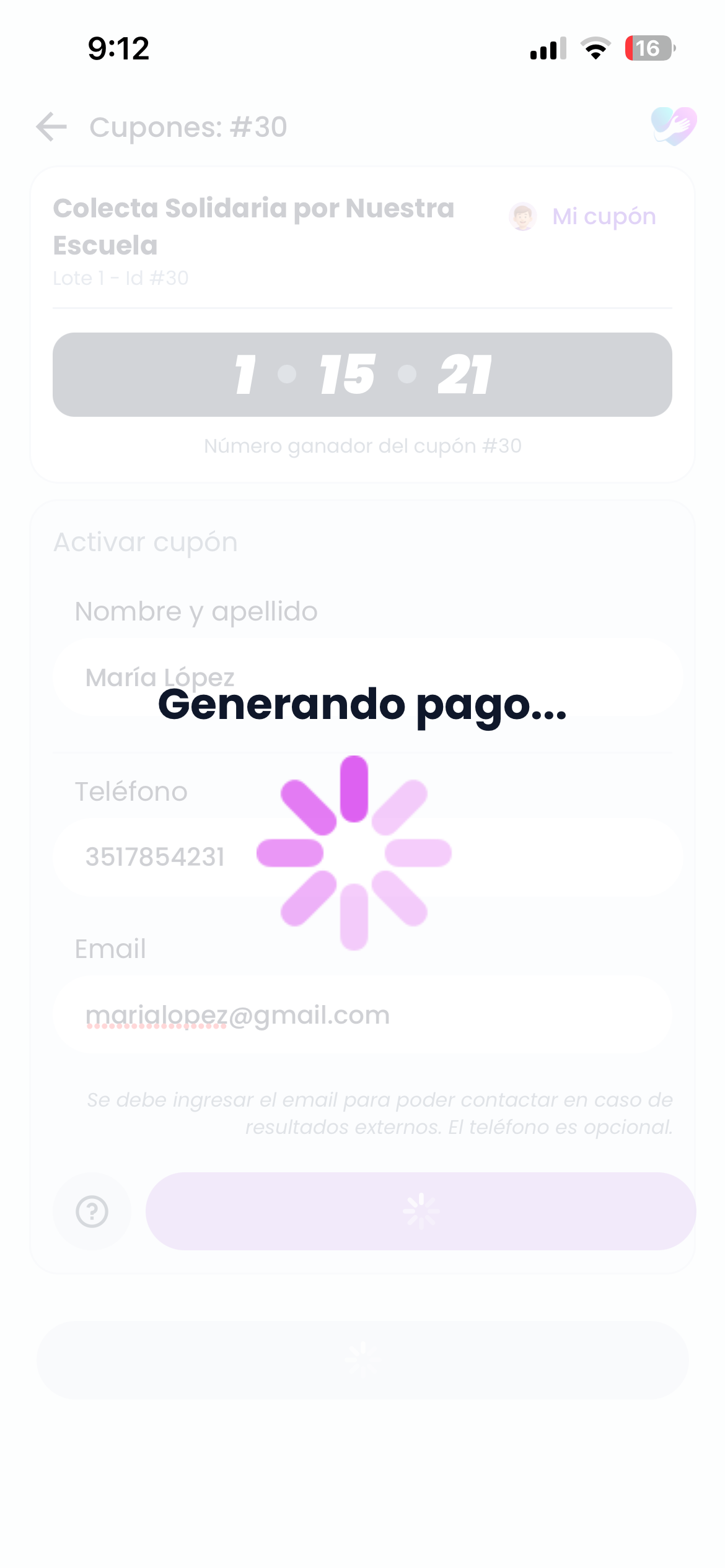 Flujo de pago de la comisión de HelpWin