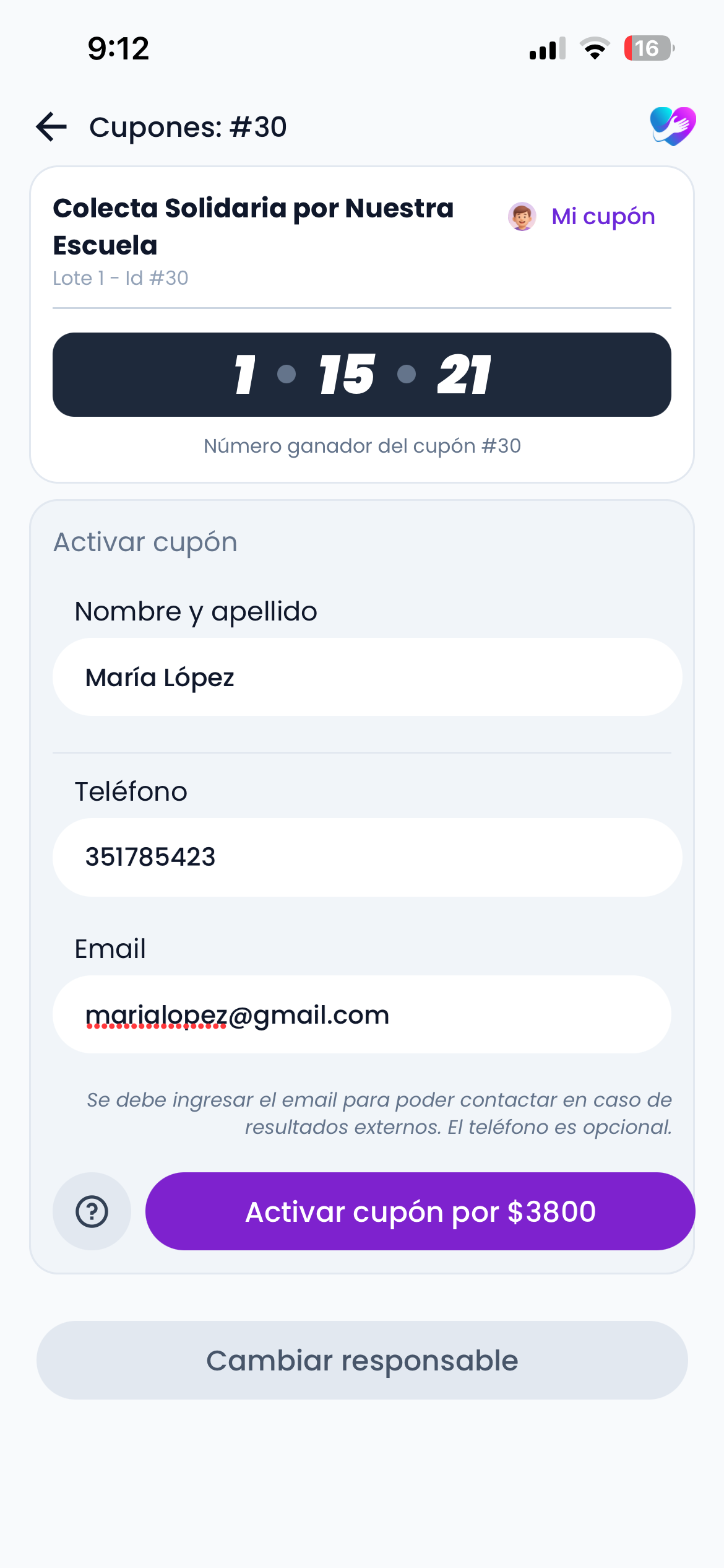 Datos del comprador cargados