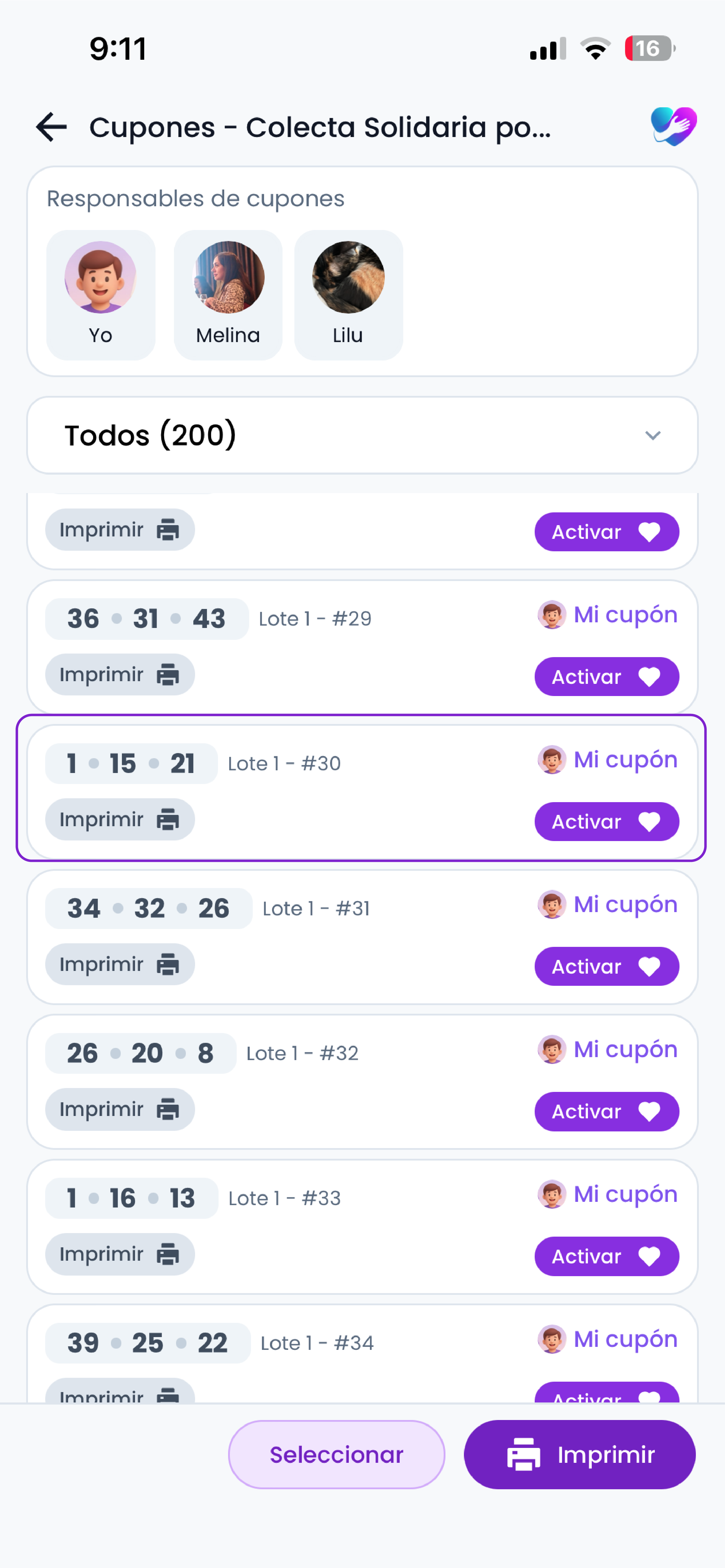Ingresar datos del comprador para activar el cupón