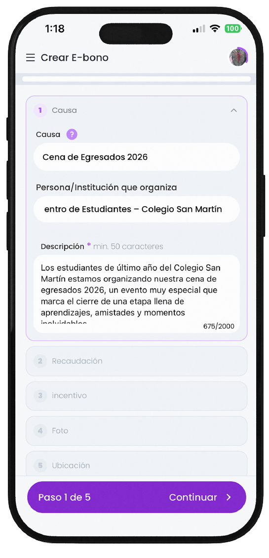 Cómo crear un E-bono en HelpWin: Paso Uno